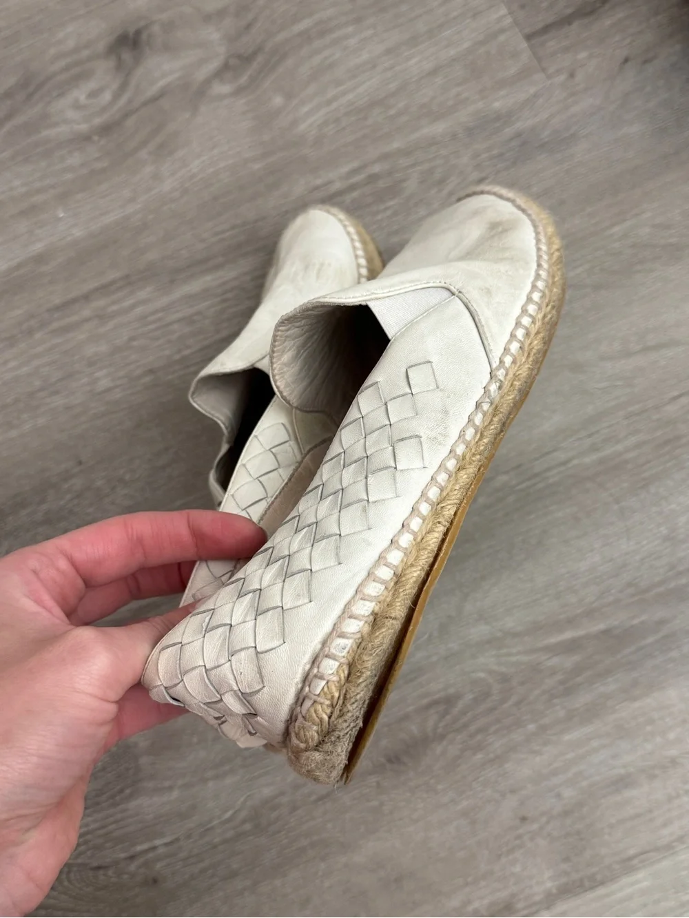 Bottega Veneta Cream Intrecciato Leather Espadrilles size 40